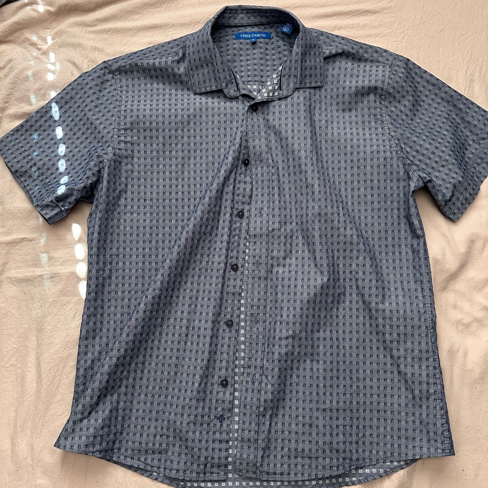 Vice Camuto Men's Gray Short Sleeve Shirt